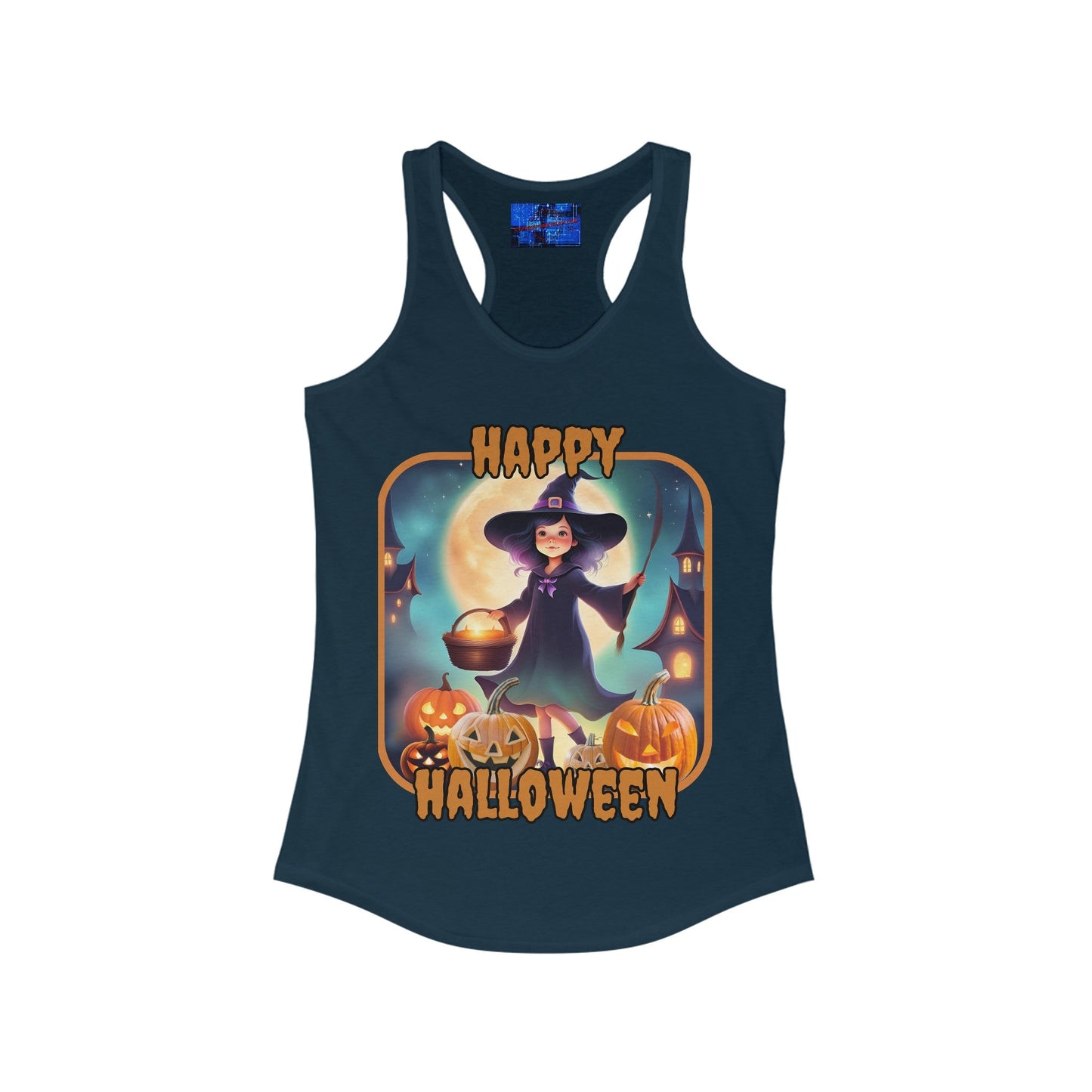 Happy Halloween Little Witch ORfont Women's Racerback Tank Top by cypherpunkgear – cypherpunkgear.com | Cypherpunk Merch