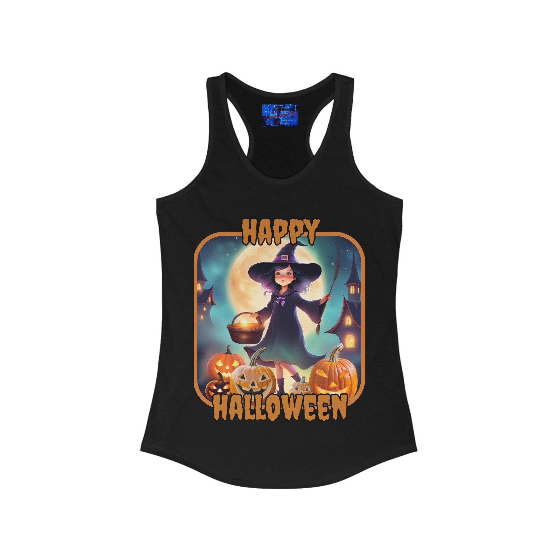 Happy Halloween Little Witch ORfont Women's Racerback Tank Top by cypherpunkgear – cypherpunkgear.com | Cypherpunk Merch