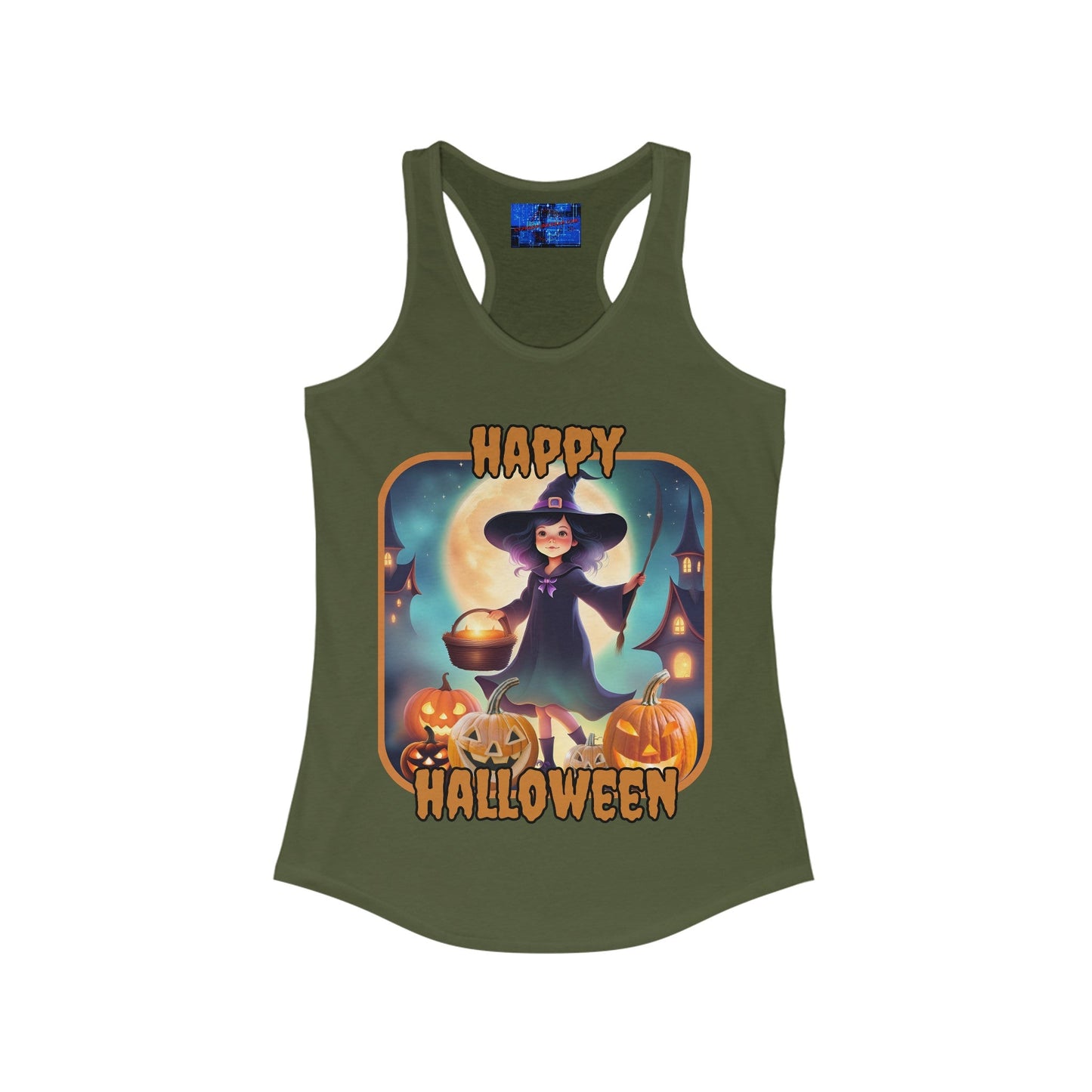 Happy Halloween Little Witch ORfont Women's Racerback Tank Top by cypherpunkgear – cypherpunkgear.com | Cypherpunk Merch