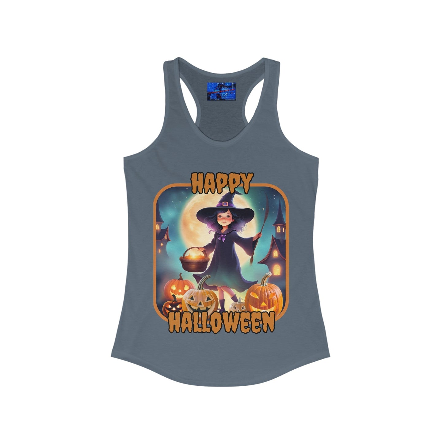 Happy Halloween Little Witch ORfont Women's Racerback Tank Top by cypherpunkgear – cypherpunkgear.com | Cypherpunk Merch