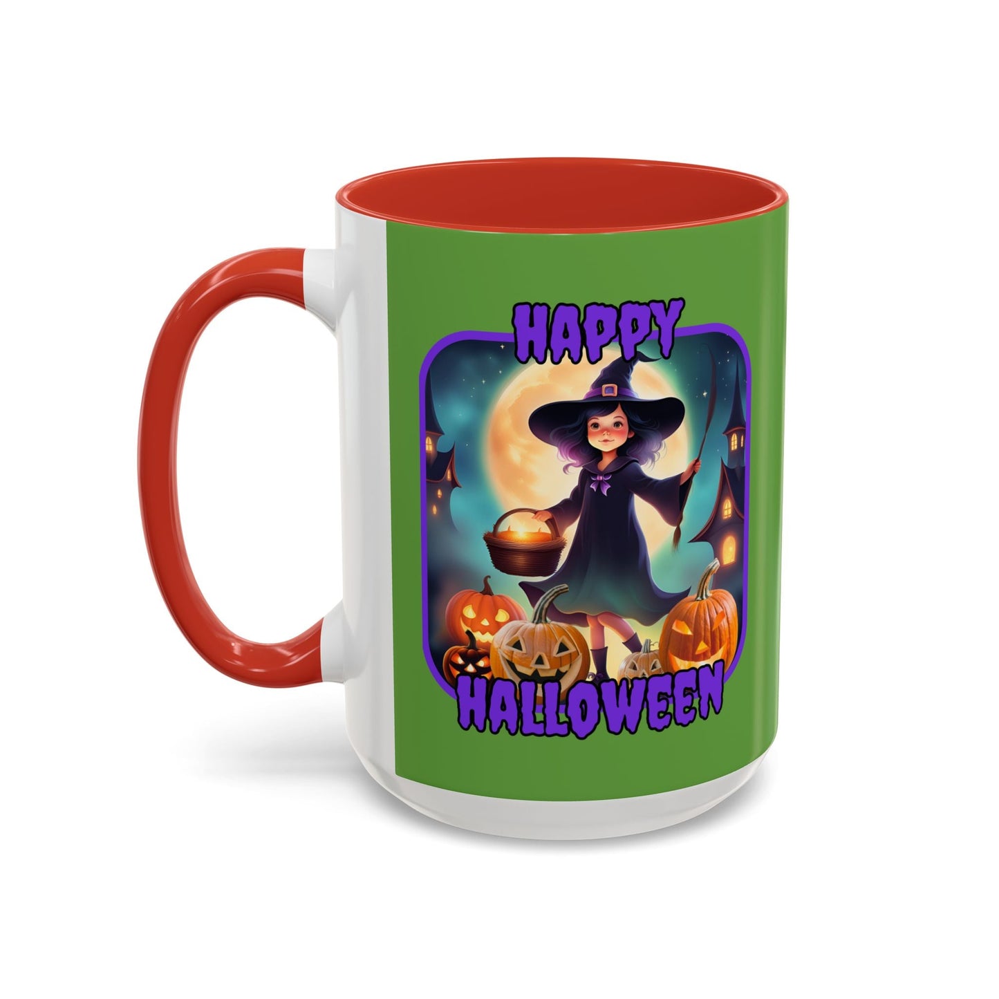 Happy Halloween Little Witch PRfont Accent Mug by cypherpunkgear – cypherpunkgear.com | Cypherpunk Merch