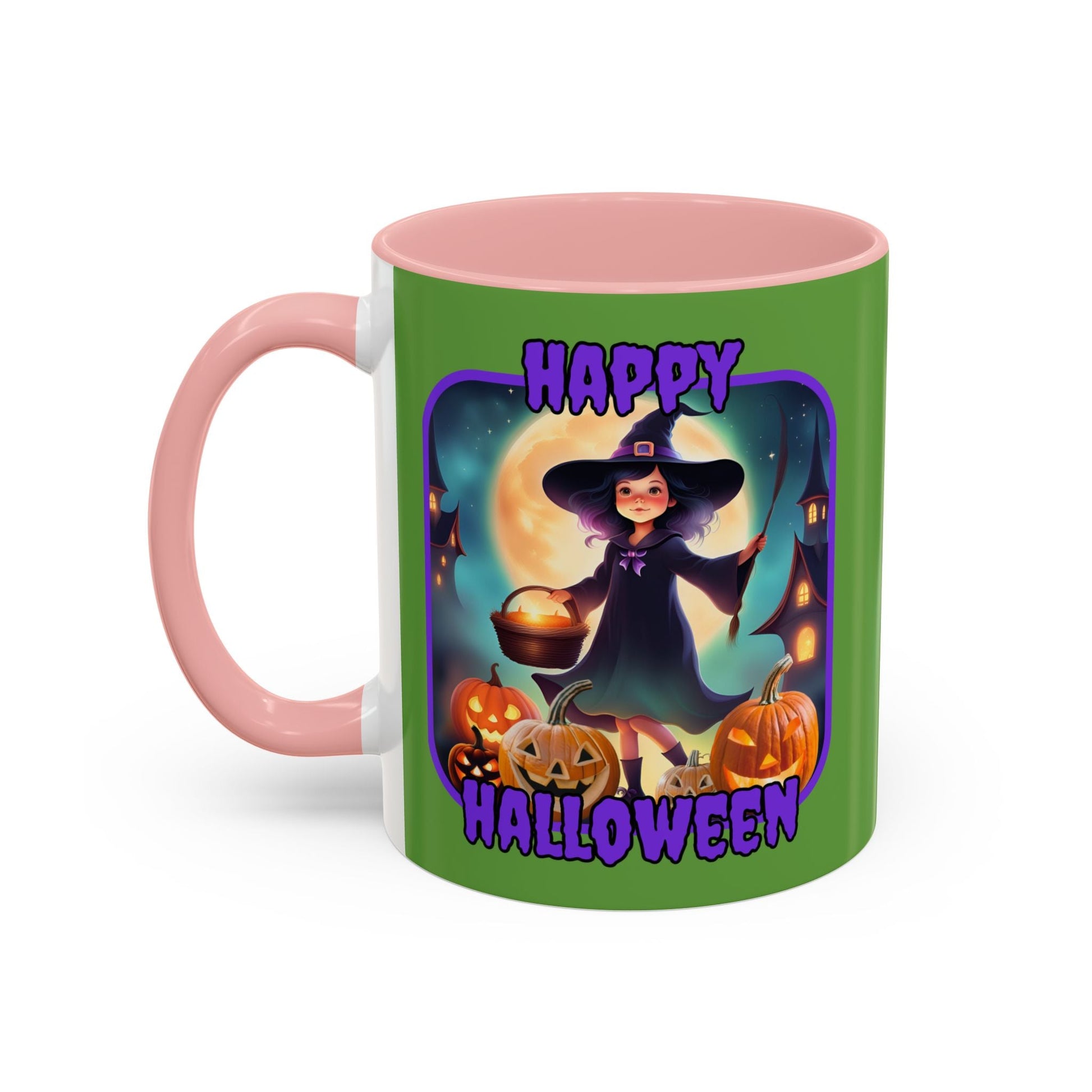 Happy Halloween Little Witch PRfont Accent Mug by cypherpunkgear – cypherpunkgear.com | Cypherpunk Merch