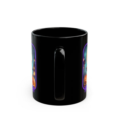 Happy Halloween Little Witch PRfont Black Mug by cypherpunkgear – cypherpunkgear.com | Cypherpunk Merch