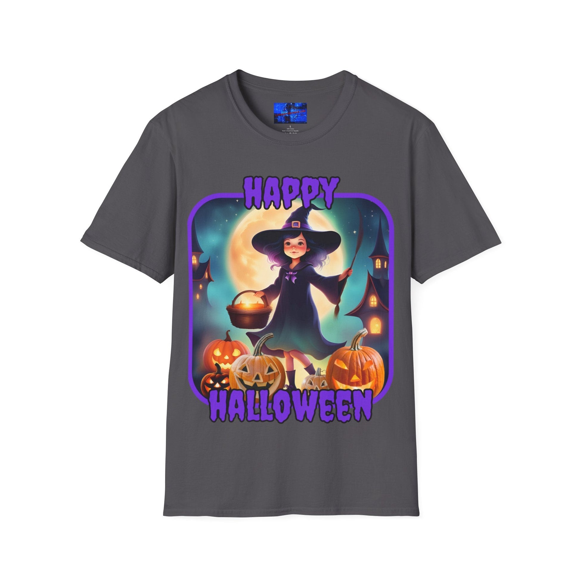 Happy Halloween Little Witch PRfont DKcolors Unisex T-Shirt by cypherpunkgear – cypherpunkgear.com | Cypherpunk Merch