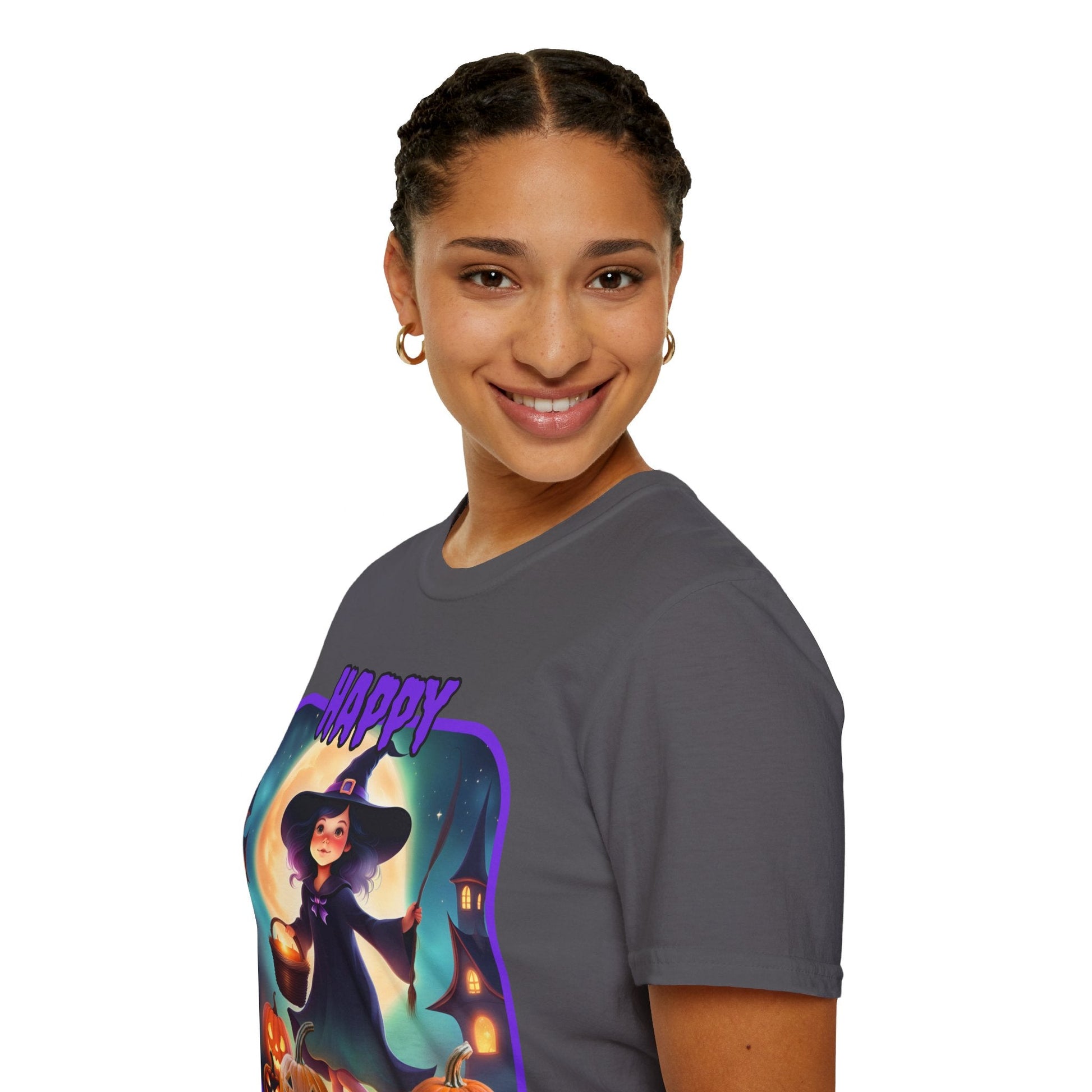 Happy Halloween Little Witch PRfont DKcolors Unisex T-Shirt by cypherpunkgear – cypherpunkgear.com | Cypherpunk Merch