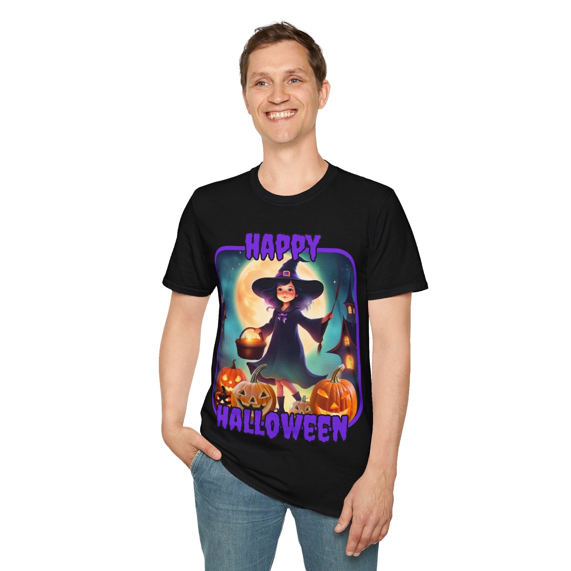 Happy Halloween Little Witch PRfont DKcolors Unisex T-Shirt by cypherpunkgear – cypherpunkgear.com | Cypherpunk Merch