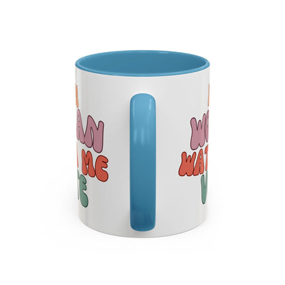 I Am Woman Watch Me Vote Accent Mug by cypherpunkgear – cypherpunkgear.com | Cypherpunk Merch