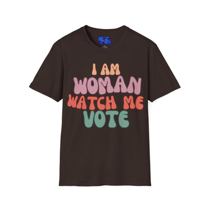 I Am Woman Watch Me Vote DKcolors Unisex T-Shirt by cypherpunkgear – cypherpunkgear.com | Cypherpunk Merch
