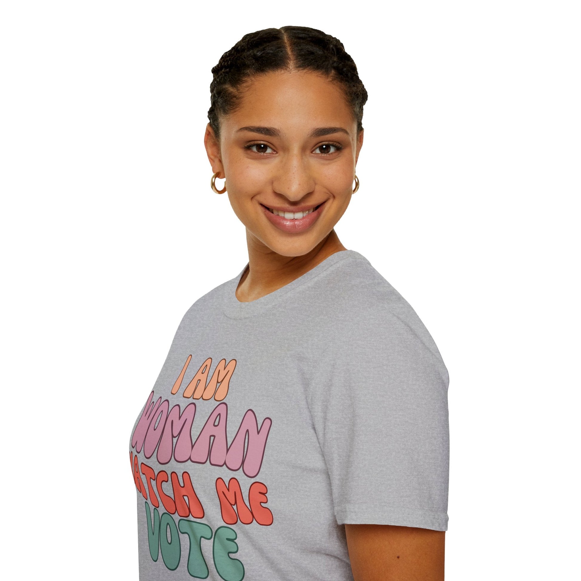 I Am Woman Watch Me Vote LTcolors Unisex T-Shirt by cypherpunkgear – cypherpunkgear.com | Cypherpunk Merch