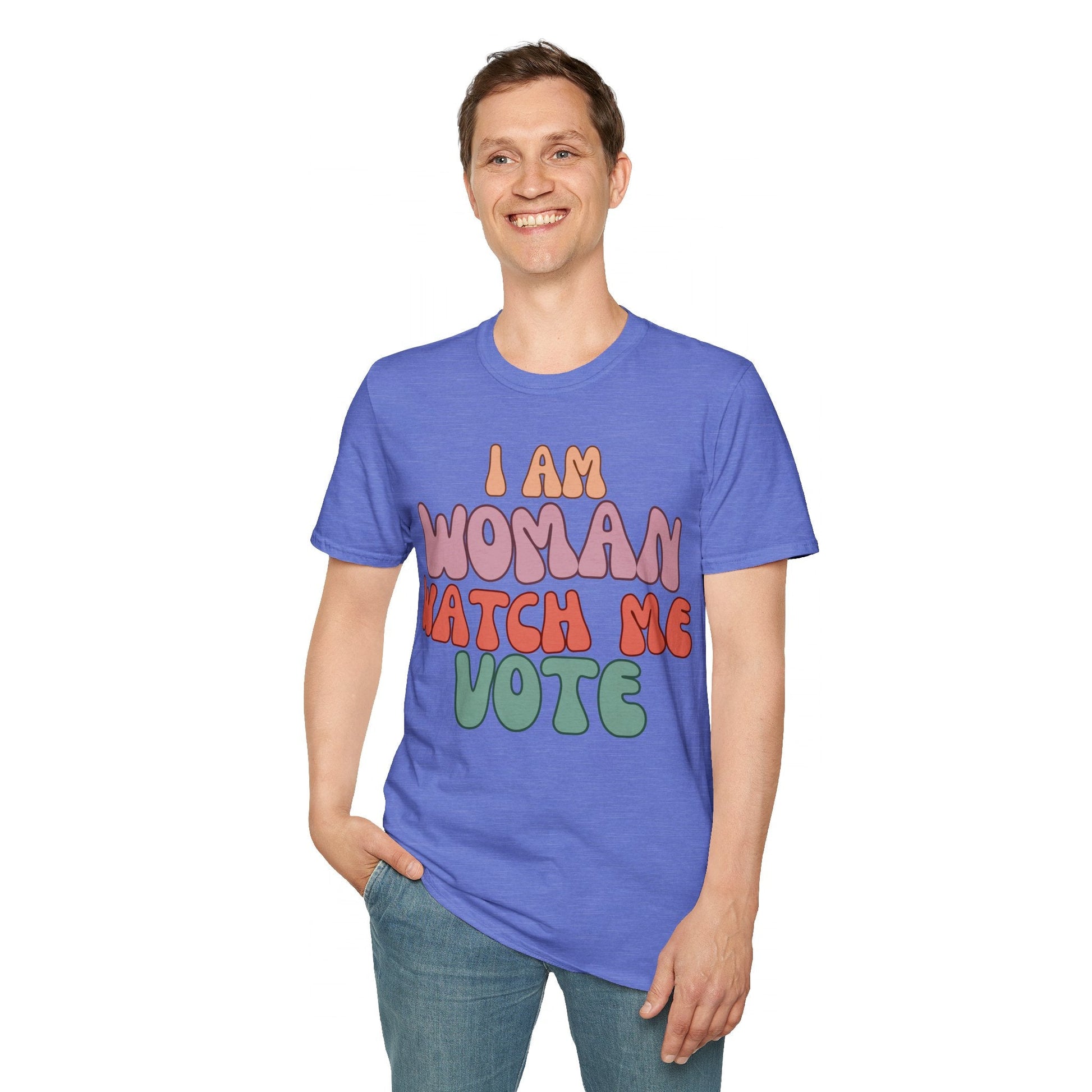 I Am Woman Watch Me Vote LTcolors Unisex T-Shirt by cypherpunkgear – cypherpunkgear.com | Cypherpunk Merch
