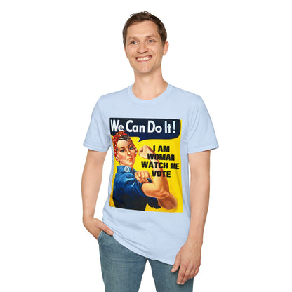 I Am Woman Watch Me Vote LTcolors Unisex T-Shirt by cypherpunkgear – cypherpunkgear.com | Cypherpunk Merch