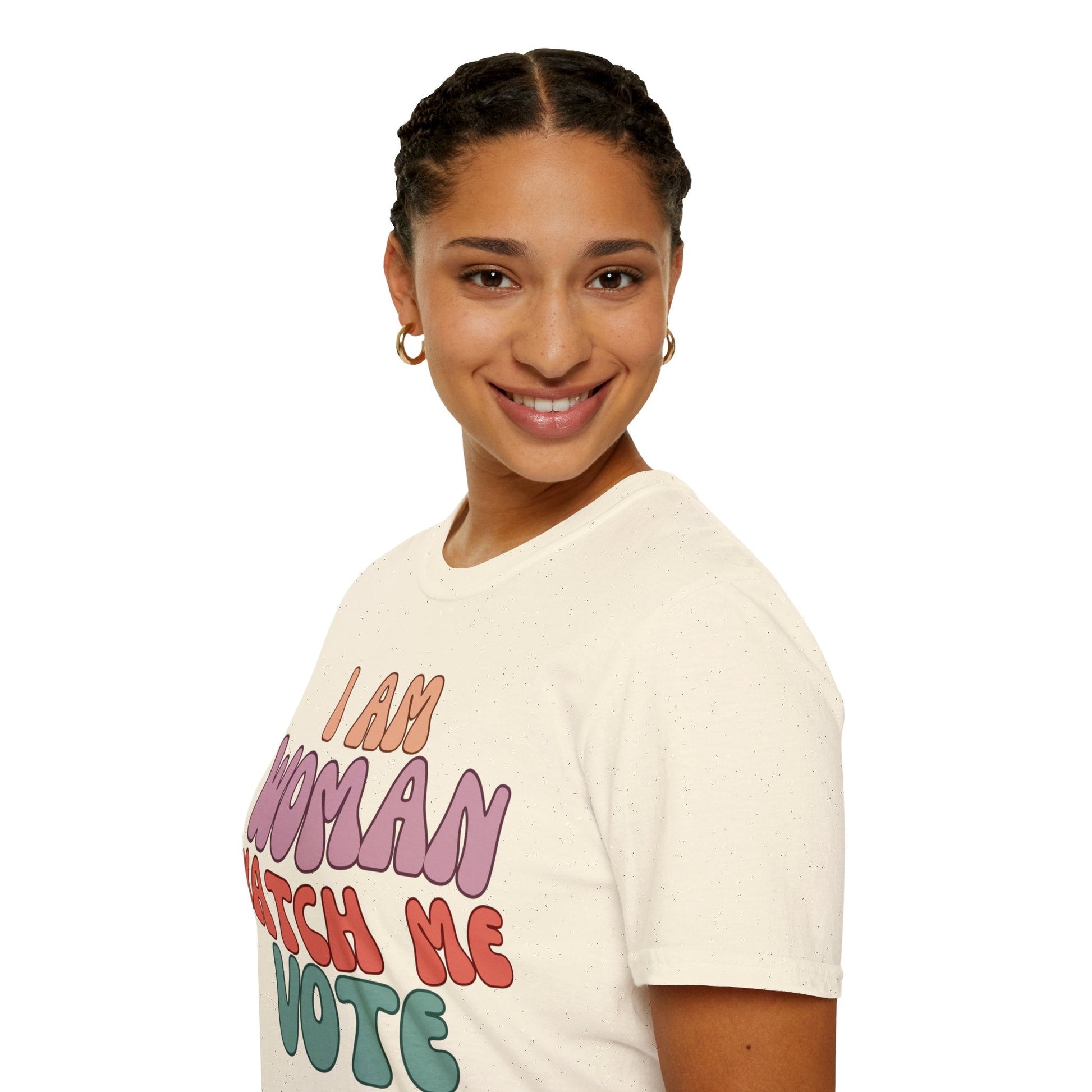 I Am Woman Watch Me Vote LTcolors Unisex T-Shirt by cypherpunkgear – cypherpunkgear.com | Cypherpunk Merch