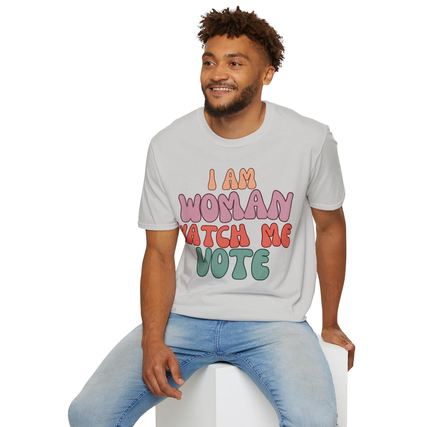 I Am Woman Watch Me Vote LTcolors Unisex T-Shirt by cypherpunkgear – cypherpunkgear.com | Cypherpunk Merch