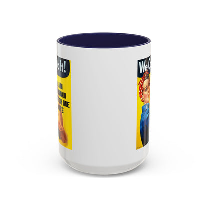 I Am Woman Watch Me Vote Rosie Accent Mug by cypherpunkgear – cypherpunkgear.com | Cypherpunk Merch