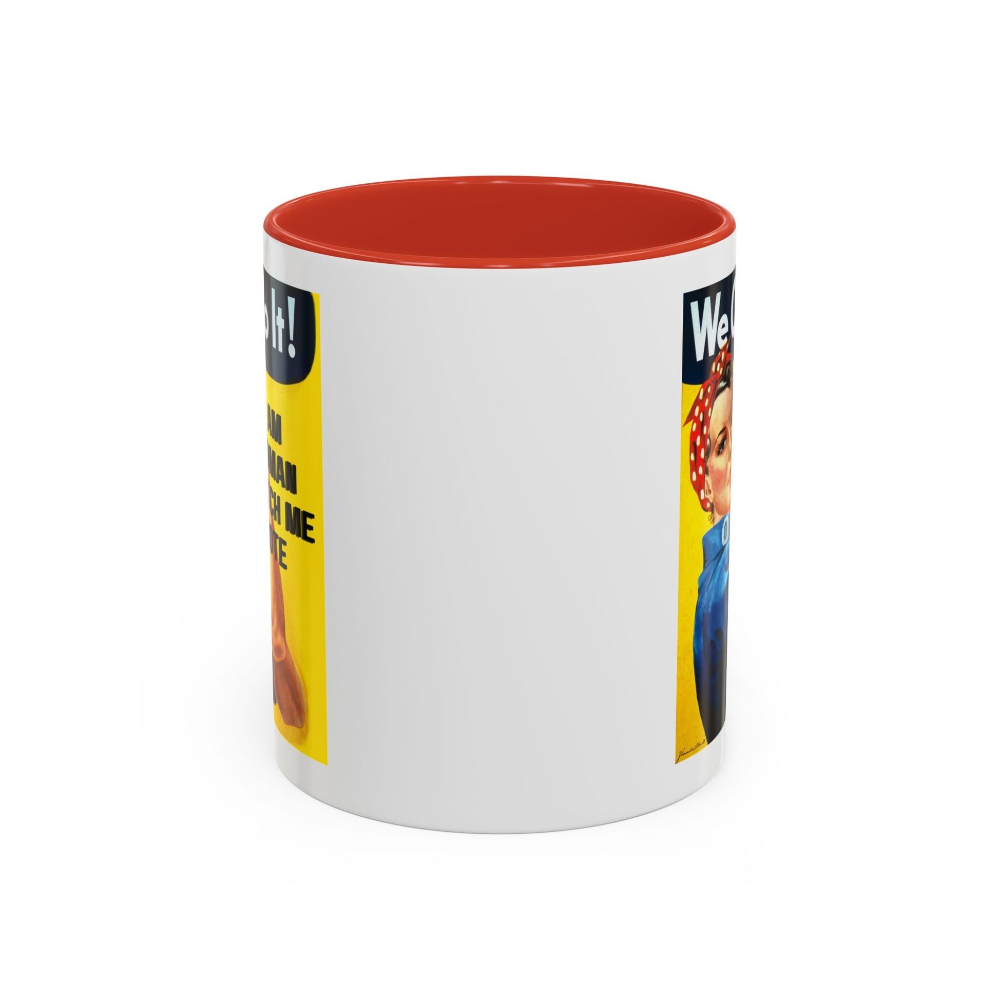 I Am Woman Watch Me Vote Rosie Accent Mug by cypherpunkgear – cypherpunkgear.com | Cypherpunk Merch