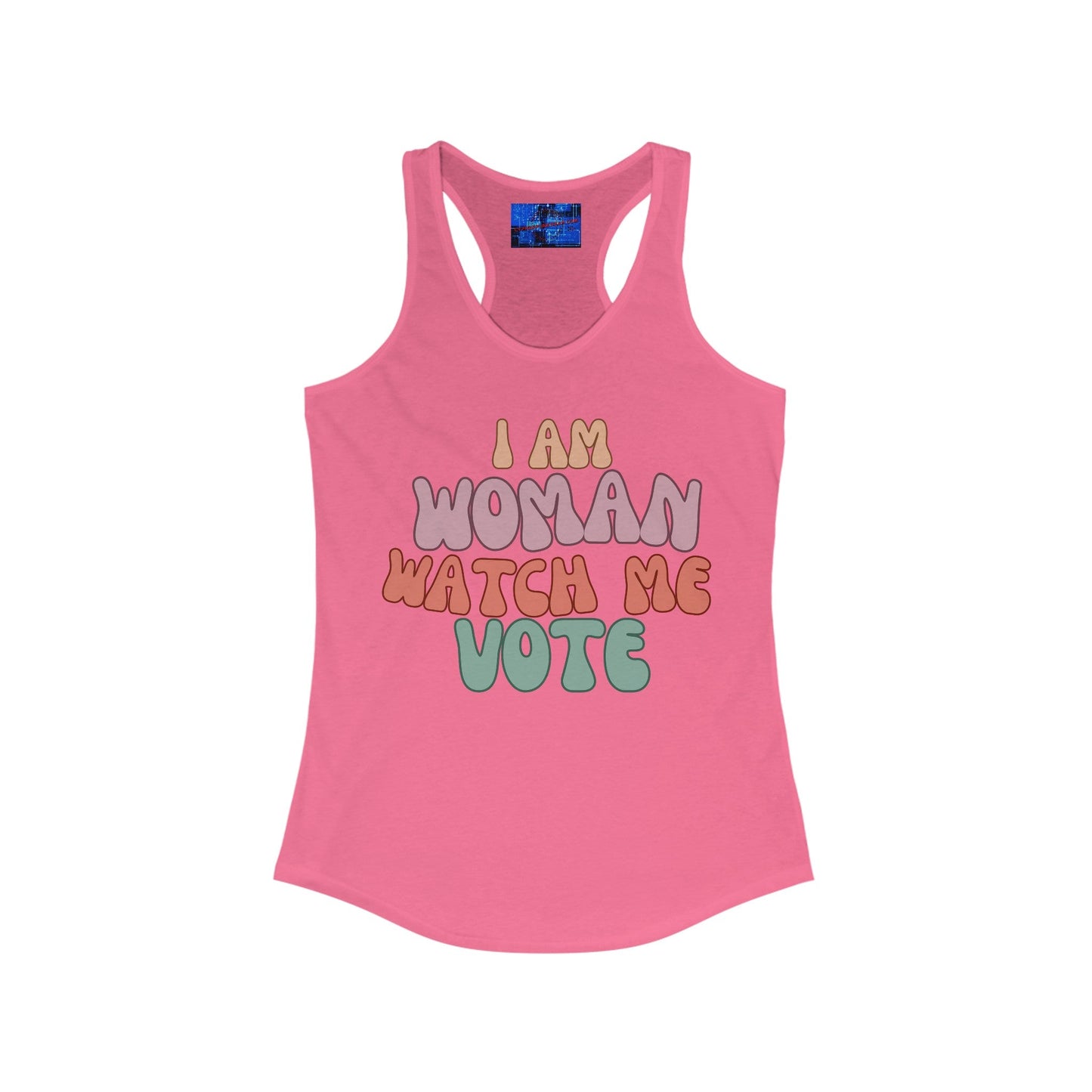 I Am Woman Watch Me Vote Women's Racerback Tank Top by cypherpunkgear – cypherpunkgear.com | Cypherpunk Merch