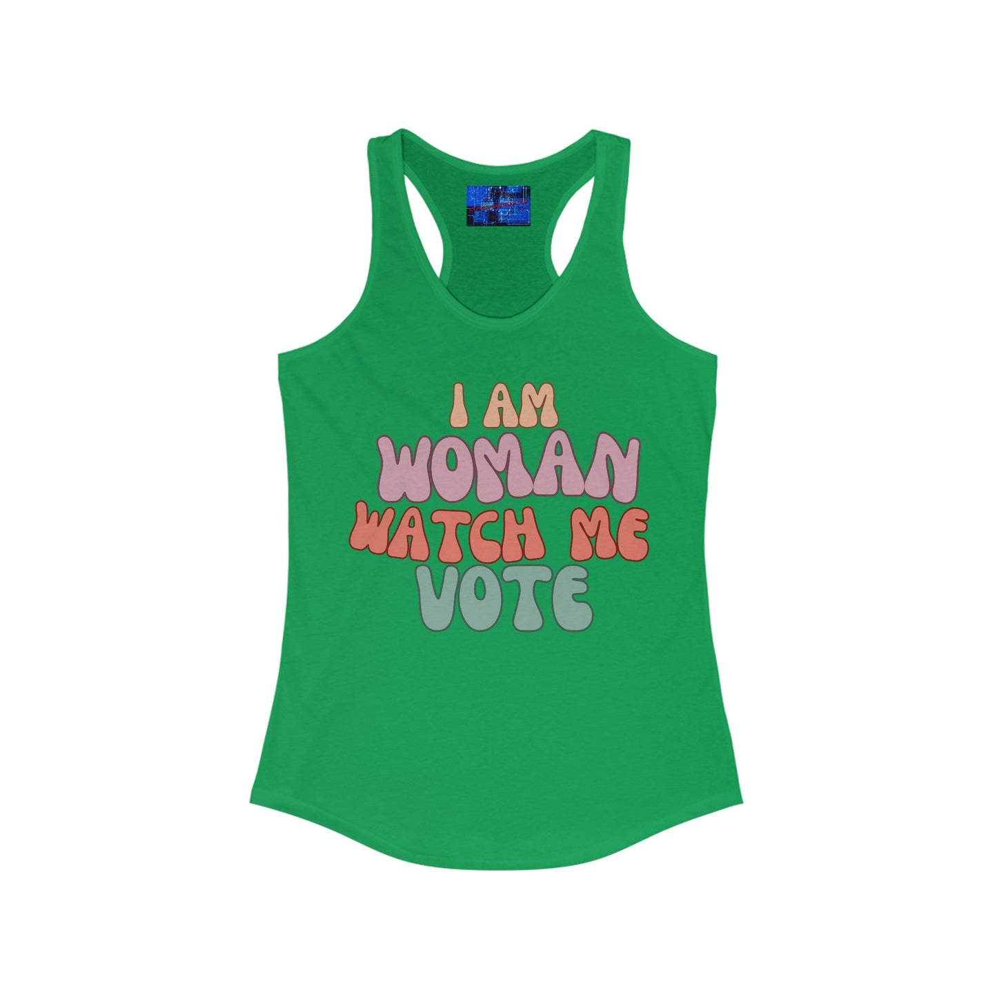 I Am Woman Watch Me Vote Women's Racerback Tank Top by cypherpunkgear – cypherpunkgear.com | Cypherpunk Merch