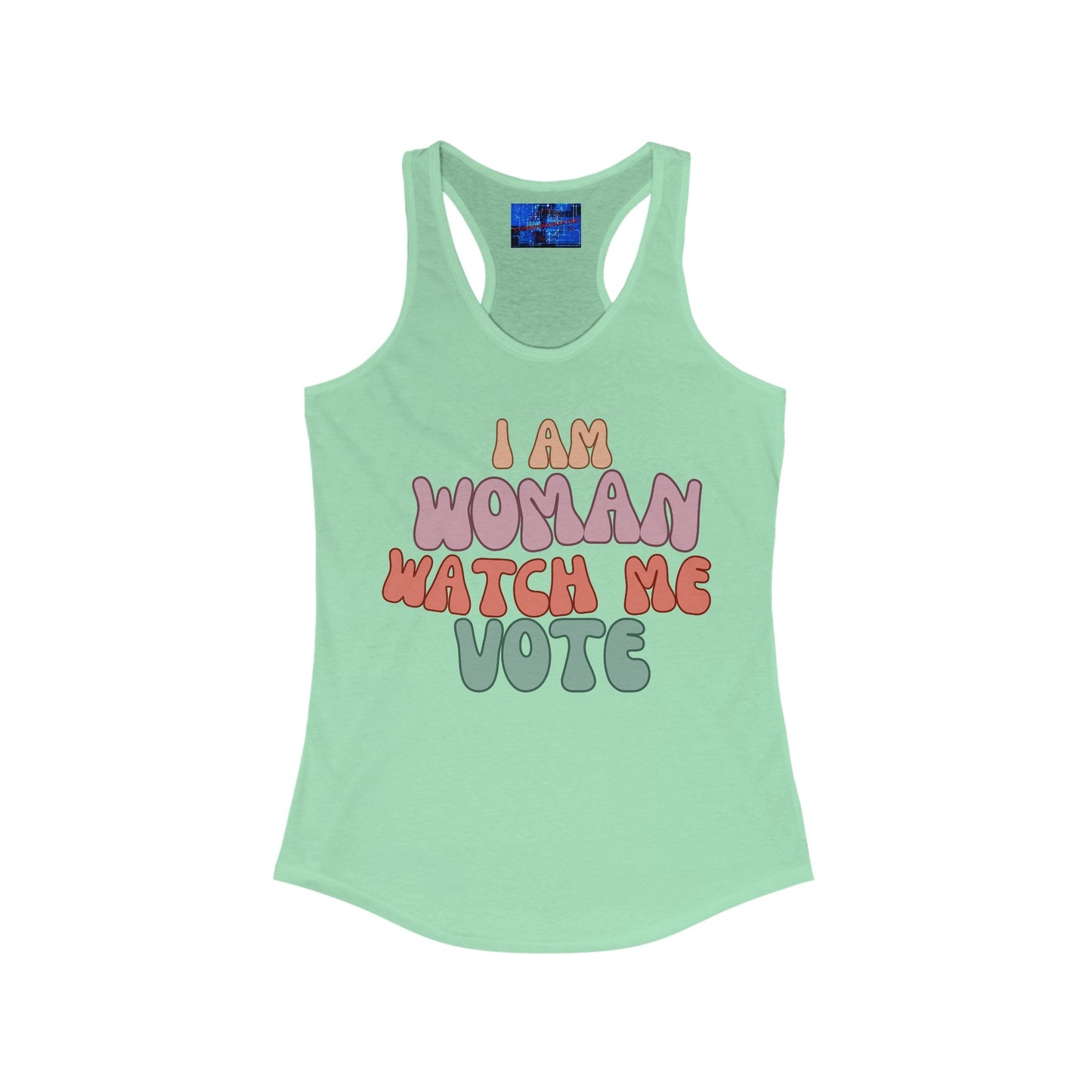 I Am Woman Watch Me Vote Women's Racerback Tank Top by cypherpunkgear – cypherpunkgear.com | Cypherpunk Merch