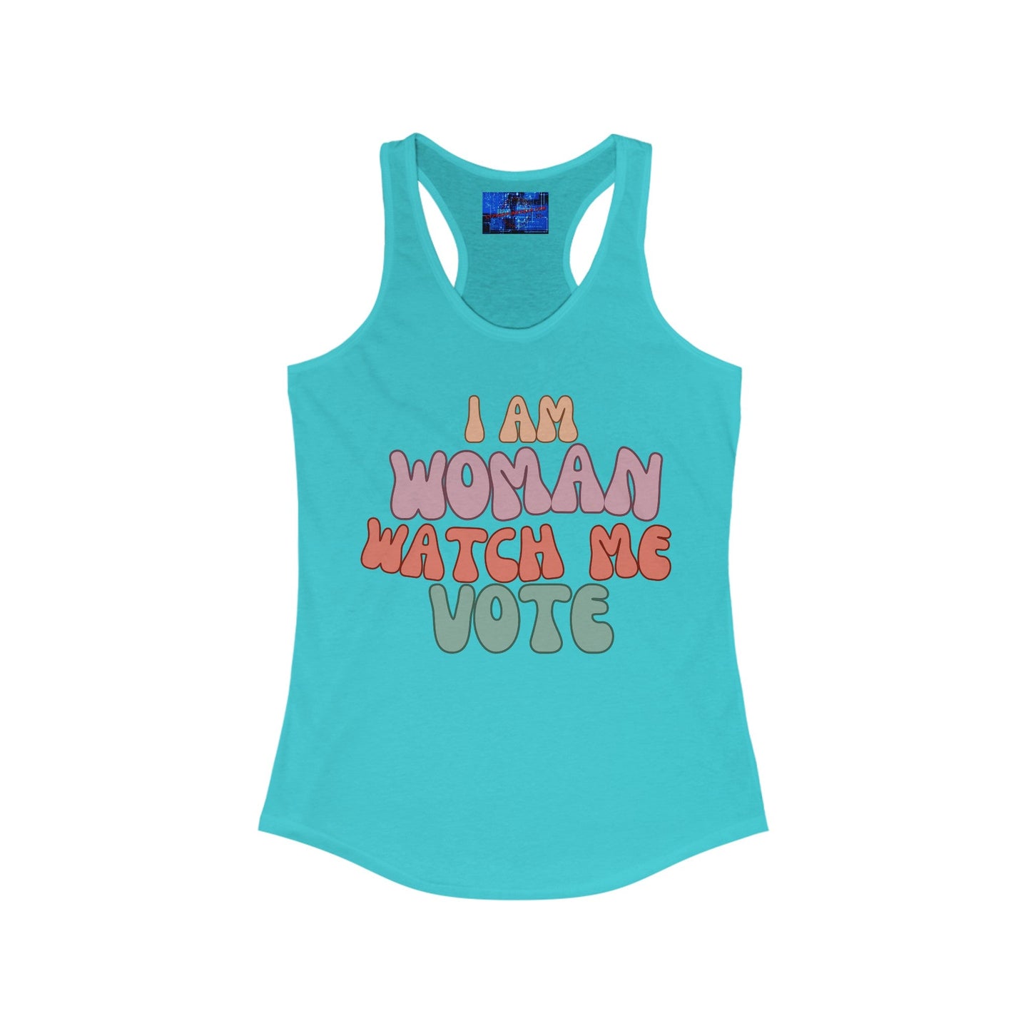 I Am Woman Watch Me Vote Women's Racerback Tank Top by cypherpunkgear – cypherpunkgear.com | Cypherpunk Merch