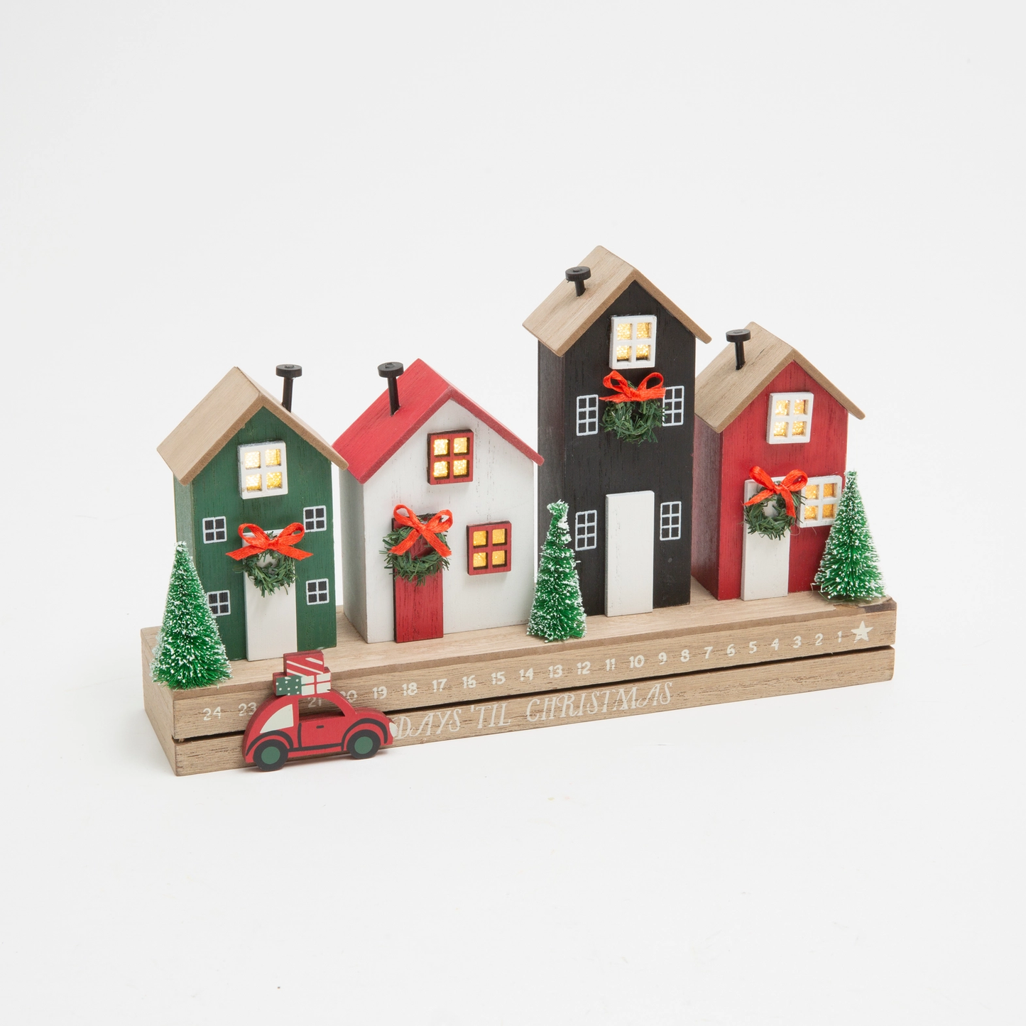 10.75-Inch Lighted Row House Countdown Calendar