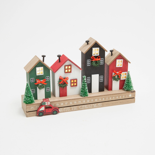 10.75-Inch Lighted Row House Countdown Calendar