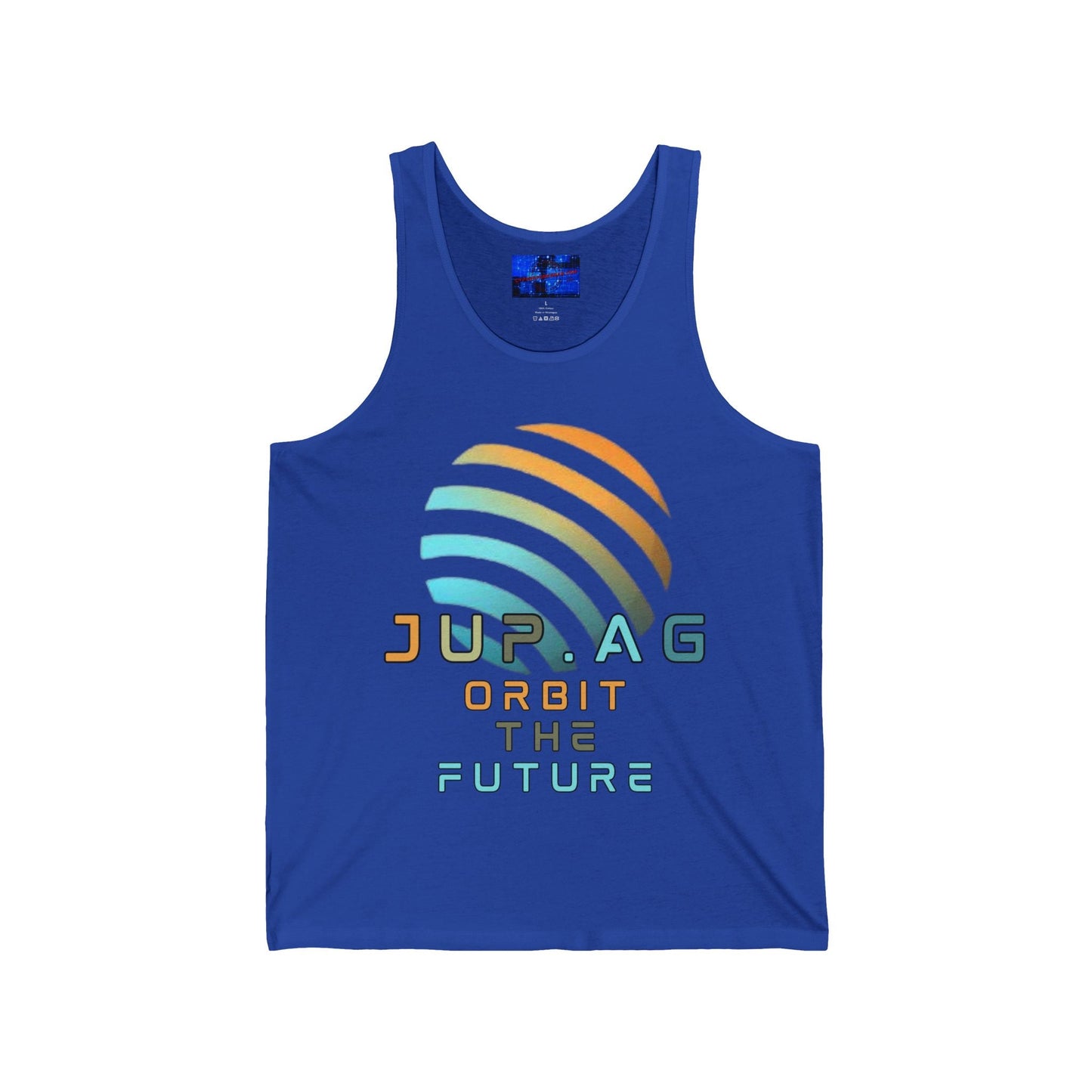 Jupiter (JUP) Orbit the Future Unisex Jersey Tank Top by cypherpunkgear – cypherpunkgear.com | Cypherpunk Merch
