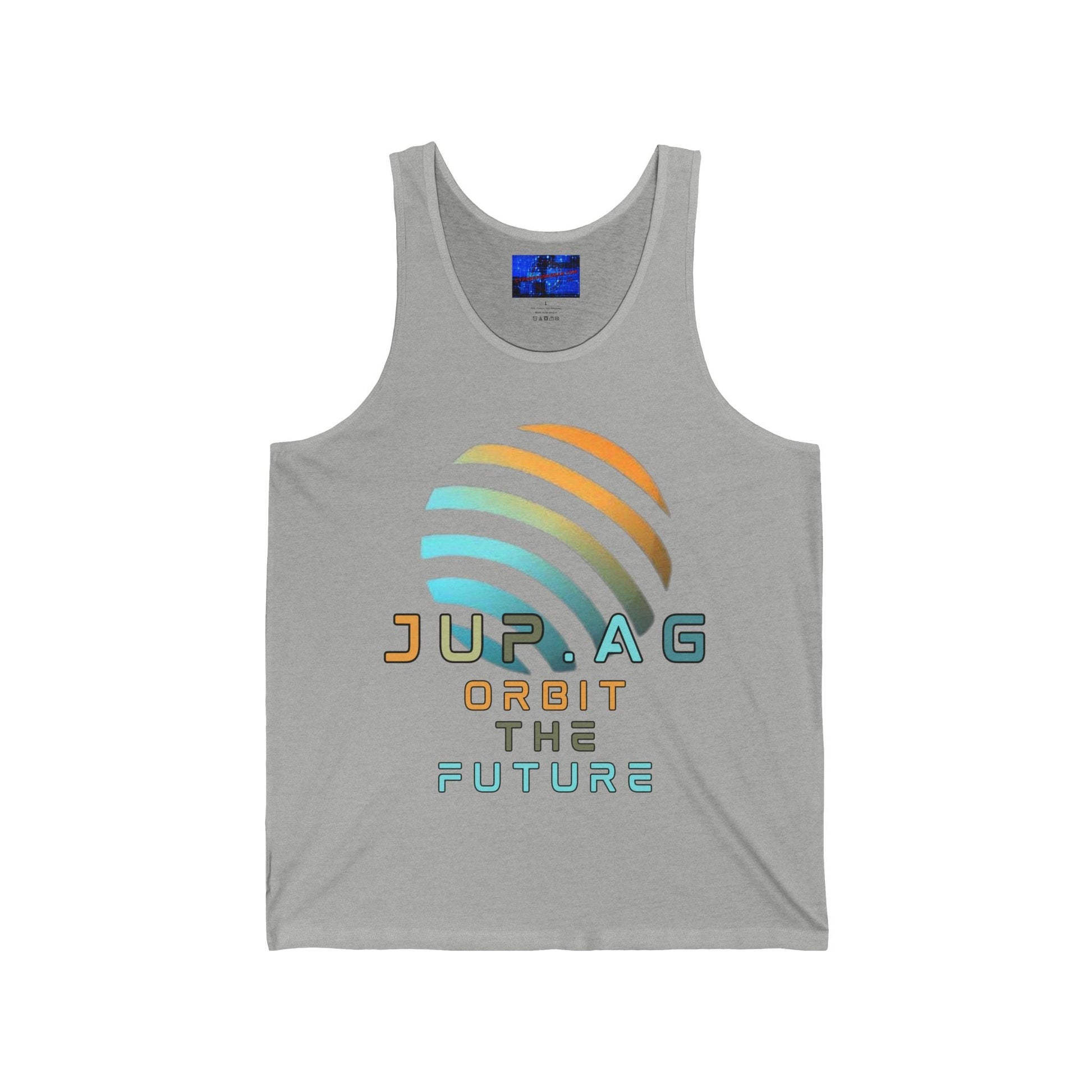 Jupiter (JUP) Orbit the Future Unisex Jersey Tank Top by cypherpunkgear – cypherpunkgear.com | Cypherpunk Merch