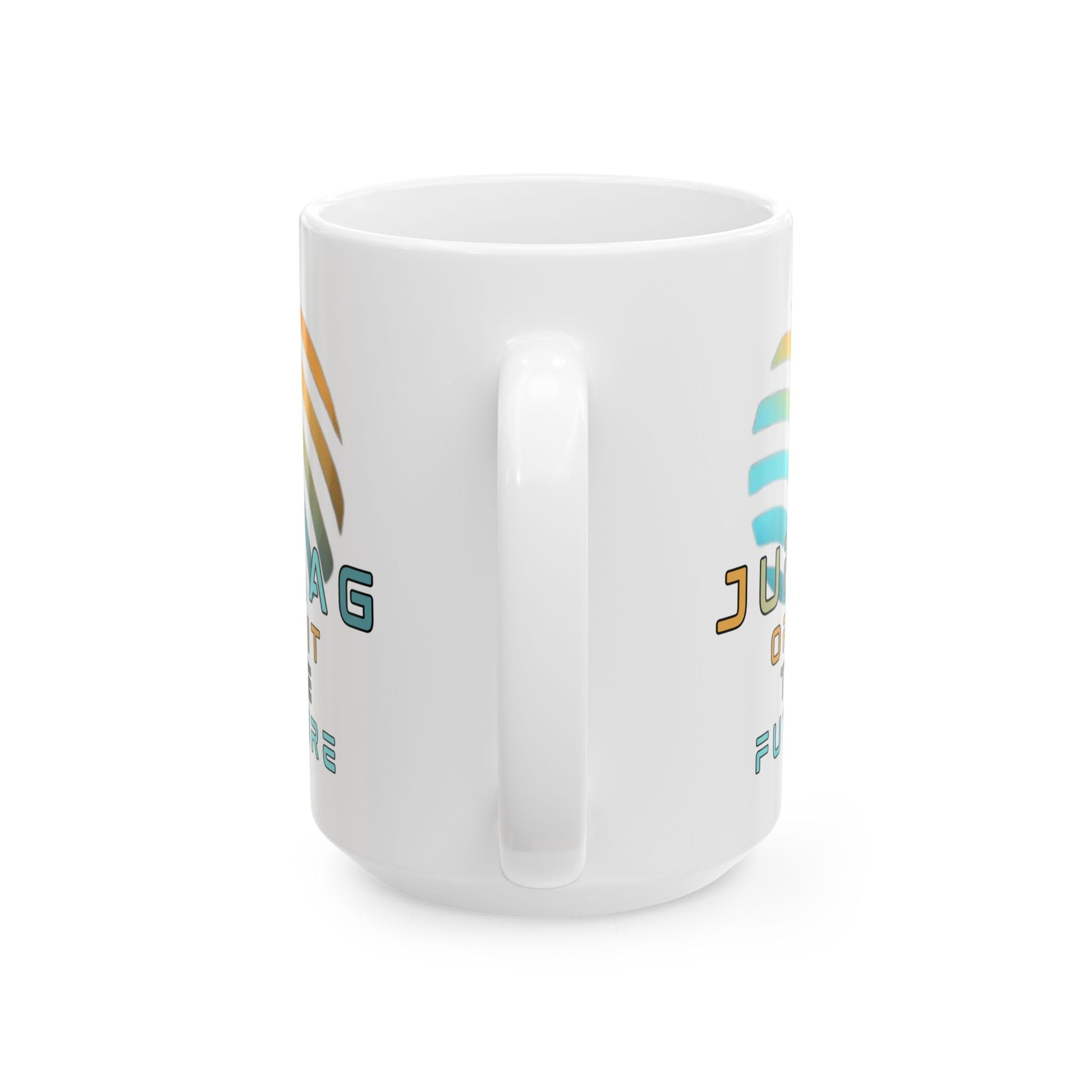 Jupiter (JUP) Orbit the Future White Mug by cypherpunkgear – cypherpunkgear.com | Cypherpunk Merch