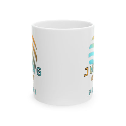 Jupiter (JUP) Orbit the Future White Mug by cypherpunkgear – cypherpunkgear.com | Cypherpunk Merch