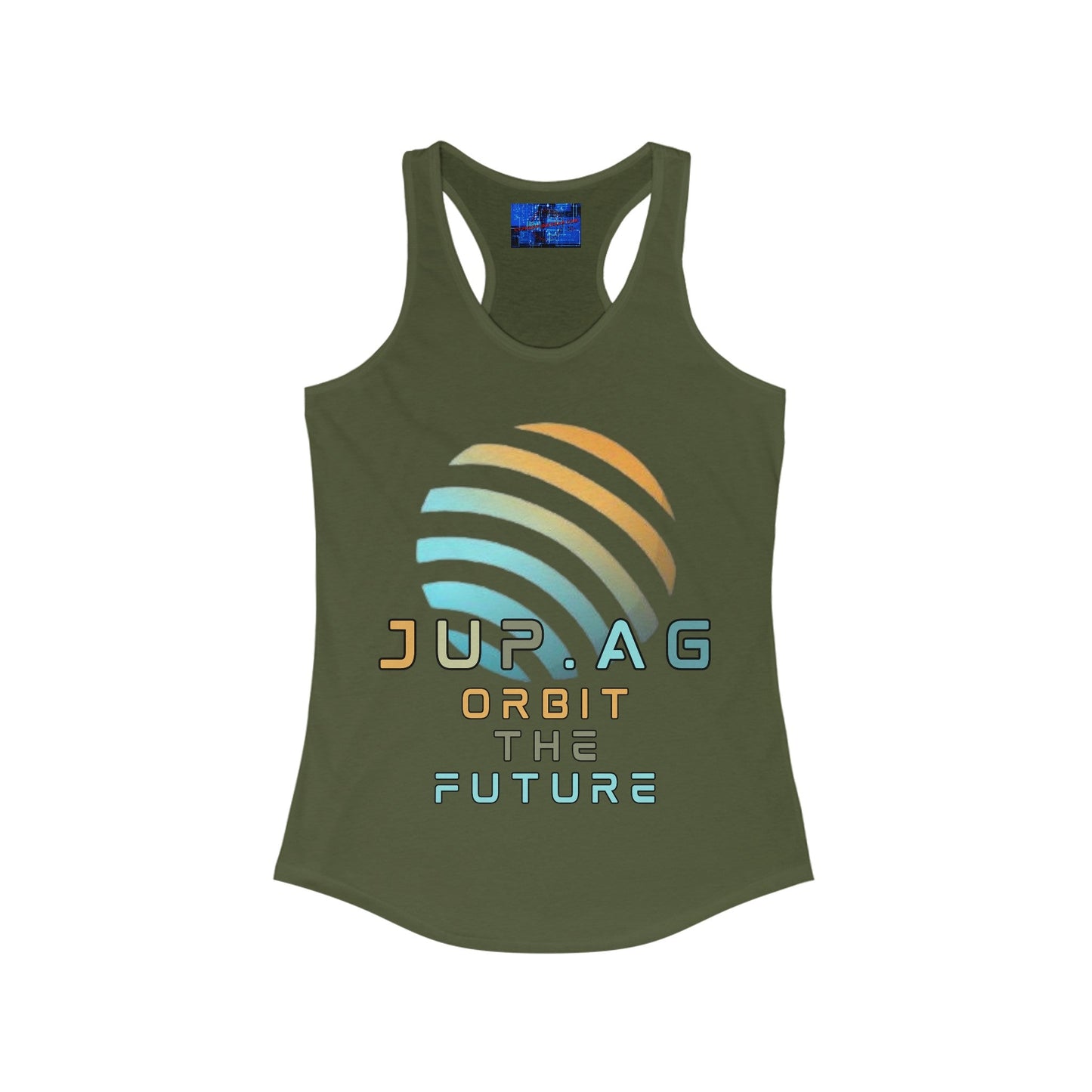 Jupiter (JUP) Orbit the Future Women's Racerback Tank Top by cypherpunkgear – cypherpunkgear.com | Cypherpunk Merch