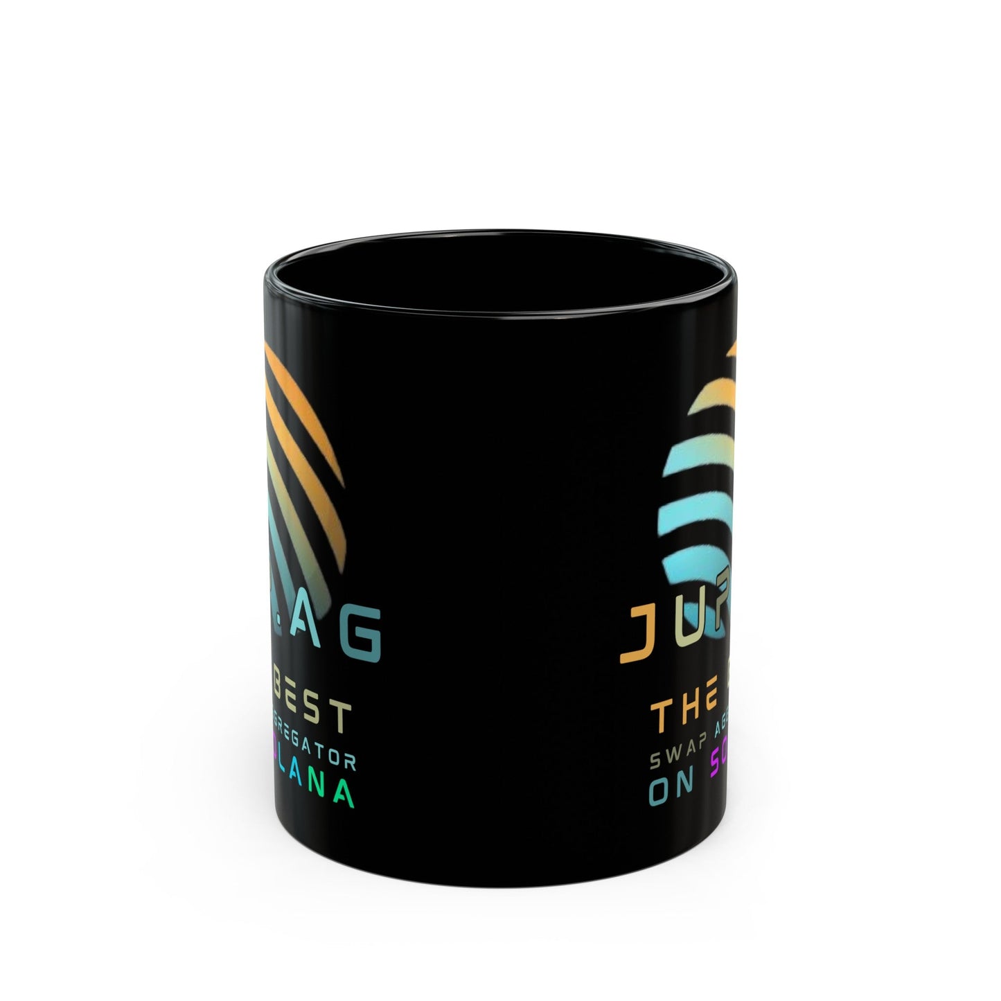 Jupiter (JUP) the best aggregator on Solana Black Mug by cypherpunkgear – cypherpunkgear.com | Cypherpunk Merch