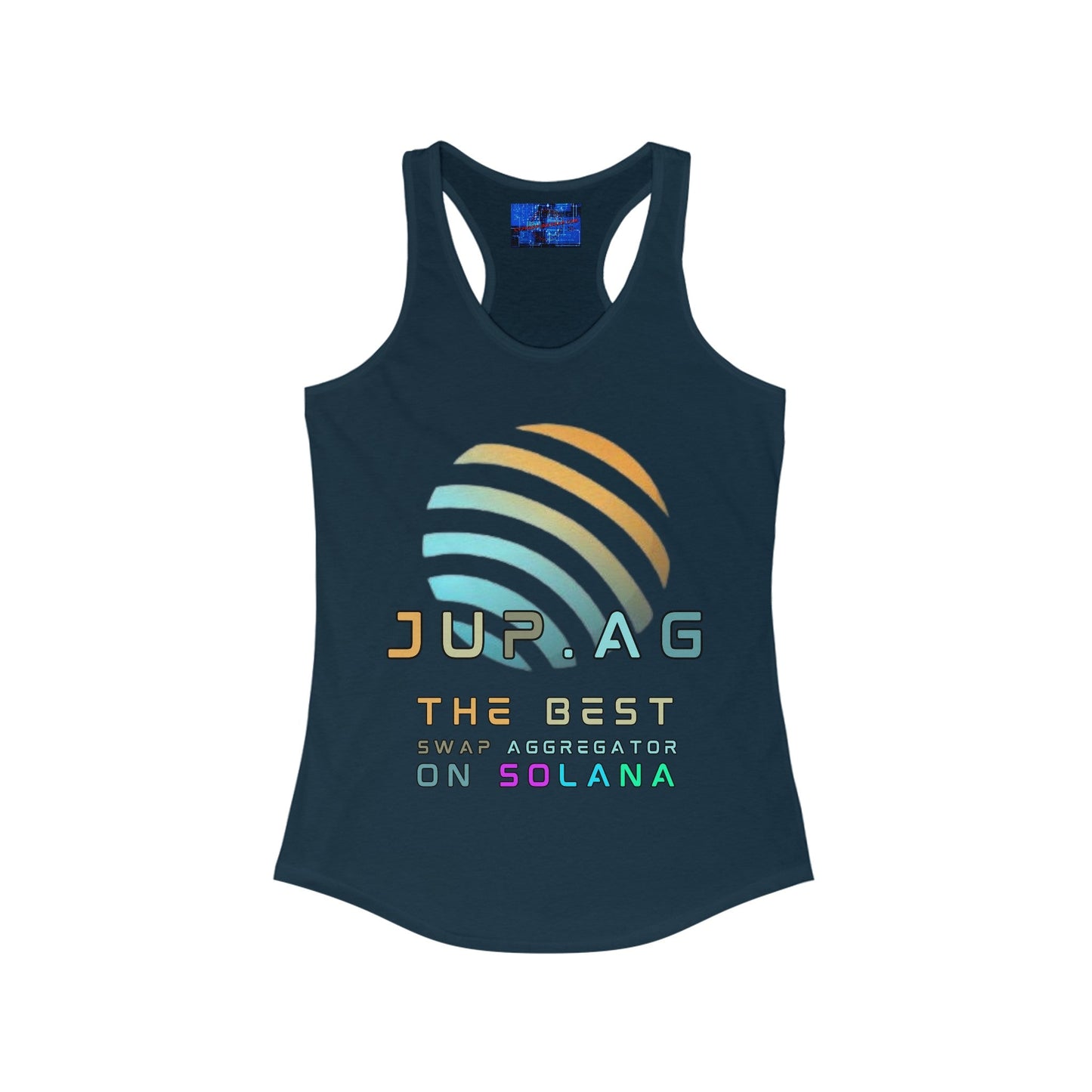 Jupiter (JUP) the best aggregator on Solana Women's Racerback Tank Top by cypherpunkgear – cypherpunkgear.com | Cypherpunk Merch