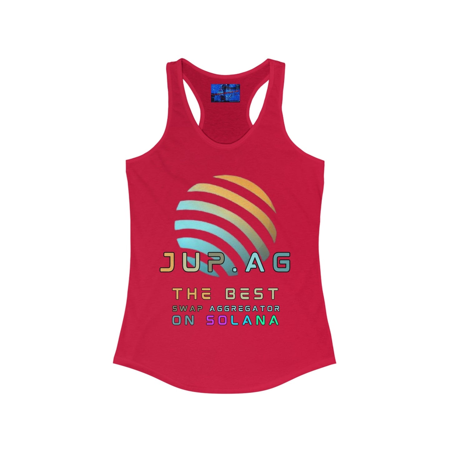 Jupiter (JUP) the best aggregator on Solana Women's Racerback Tank Top by cypherpunkgear – cypherpunkgear.com | Cypherpunk Merch