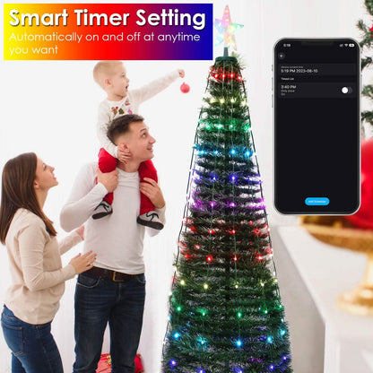 LED Lights Collapsible Christmas Tree Light with Remote App Control