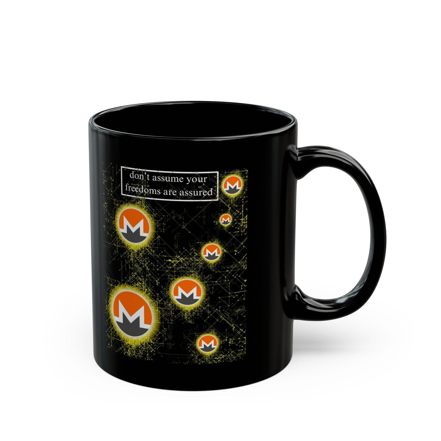 Monero DAYFAA Black Mug by cypherpunkgear – cypherpunkgear.com | Cypherpunk Merch