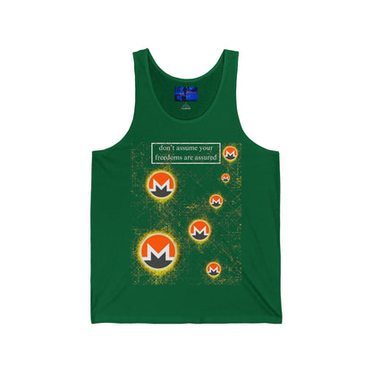 Monero DAYFAA DKcolors Unisex Jersey Tank Top by cypherpunkgear – cypherpunkgear.com | Cypherpunk Merch