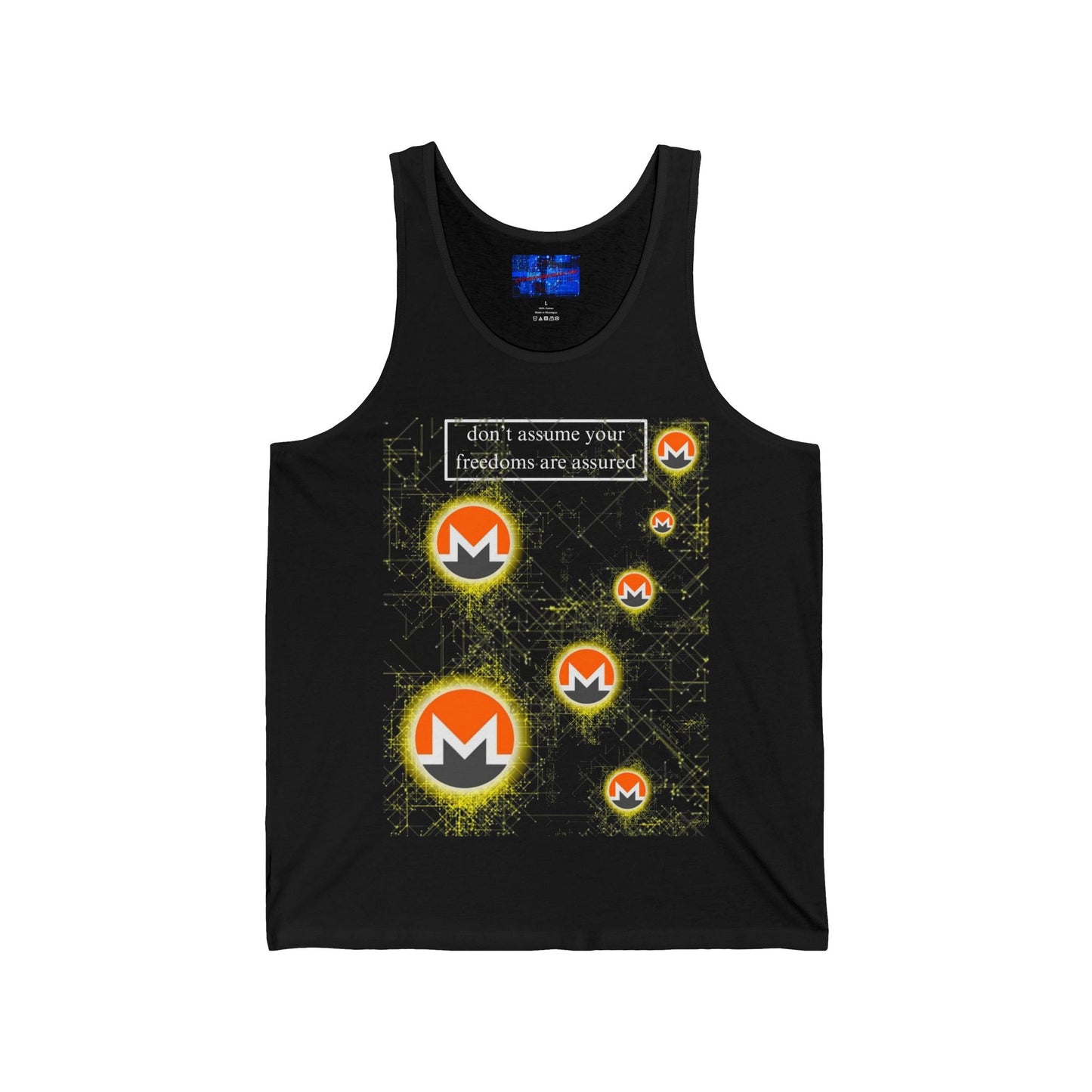 Monero DAYFAA DKcolors Unisex Jersey Tank Top by cypherpunkgear – cypherpunkgear.com | Cypherpunk Merch