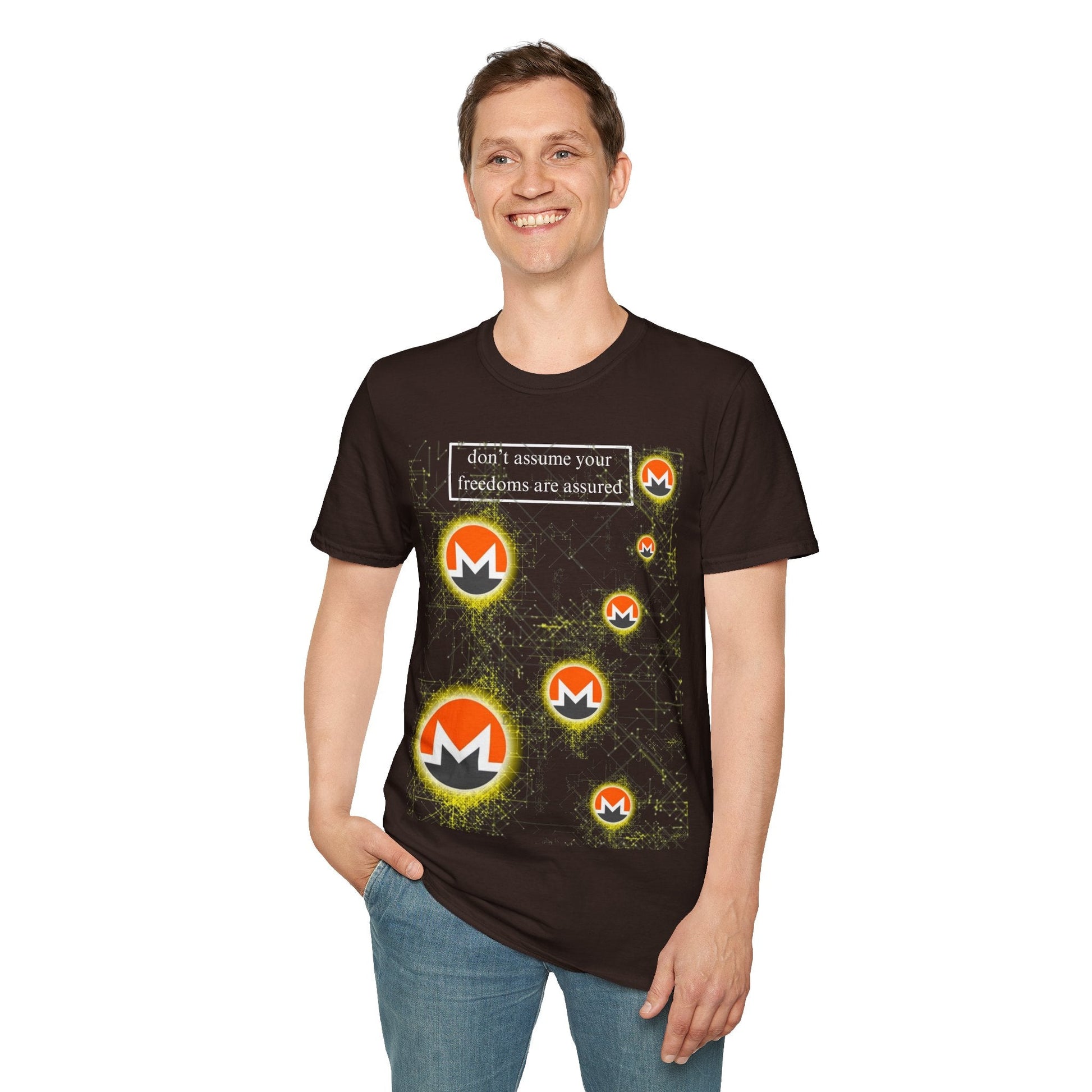 Monero DAYFAA DKcolors Unisex T-Shirt by cypherpunkgear – cypherpunkgear.com | Cypherpunk Merch