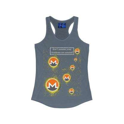 Monero DAYFAA DKcolors Women's Racerback Tank Top by cypherpunkgear – cypherpunkgear.com | Cypherpunk Merch