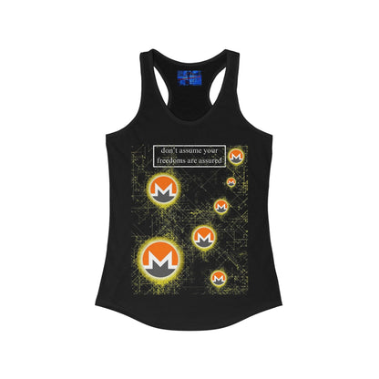 Monero DAYFAA DKcolors Women's Racerback Tank Top by cypherpunkgear – cypherpunkgear.com | Cypherpunk Merch