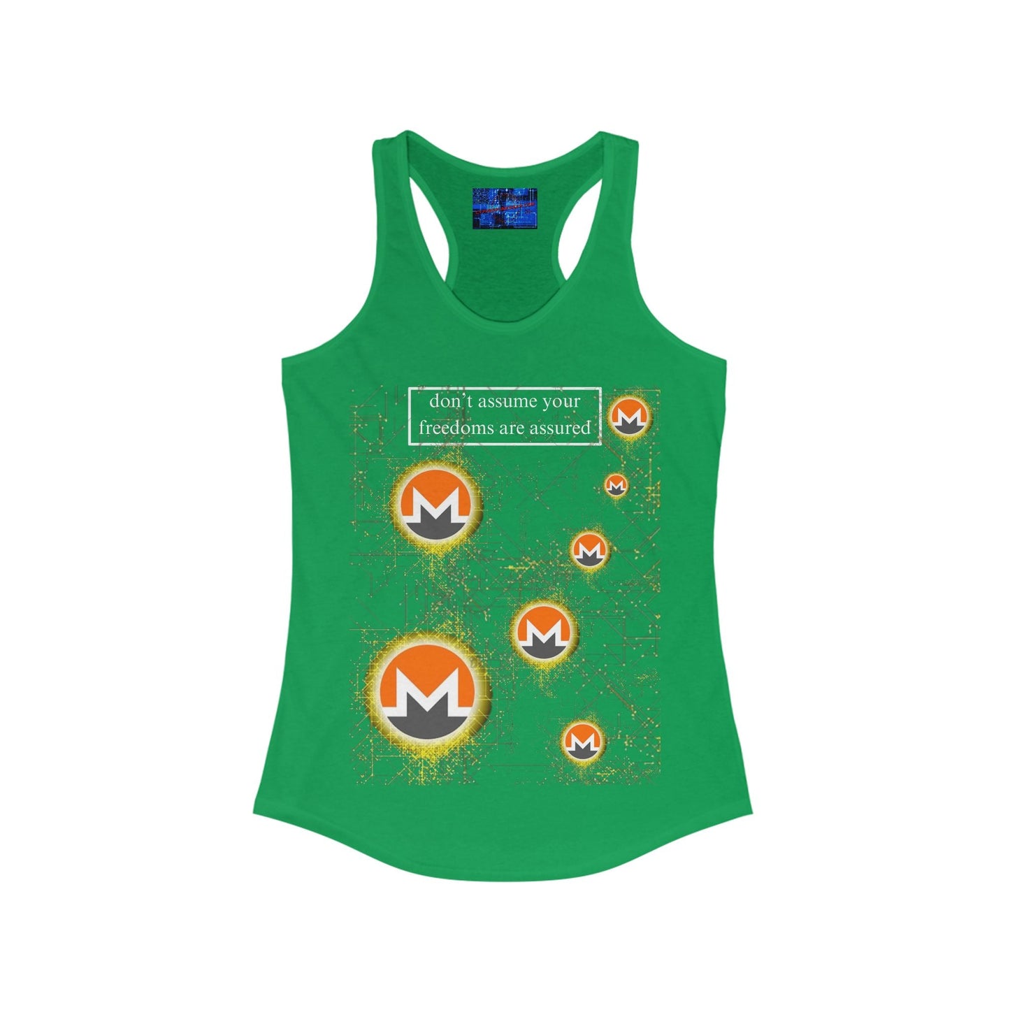 Monero DAYFAA DKcolors Women's Racerback Tank Top by cypherpunkgear – cypherpunkgear.com | Cypherpunk Merch