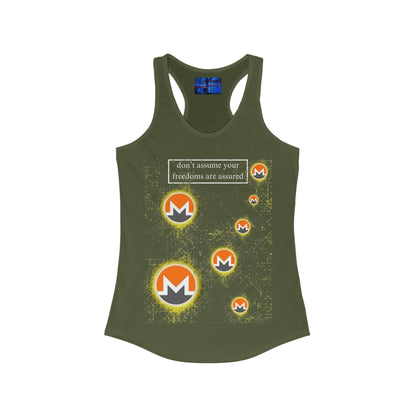 Monero DAYFAA DKcolors Women's Racerback Tank Top by cypherpunkgear – cypherpunkgear.com | Cypherpunk Merch