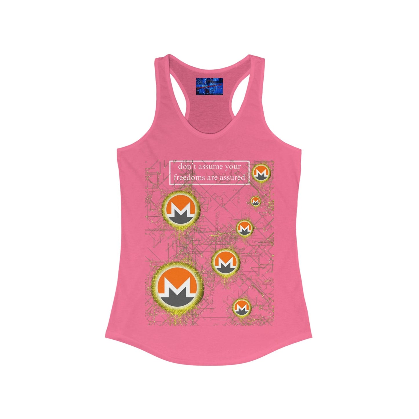 Monero DAYFAA DKcolors Women's Racerback Tank Top by cypherpunkgear – cypherpunkgear.com | Cypherpunk Merch