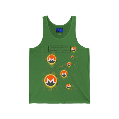 Monero DAYFAA LTcolors Unisex Jersey Tank Top by cypherpunkgear – cypherpunkgear.com | Cypherpunk Merch