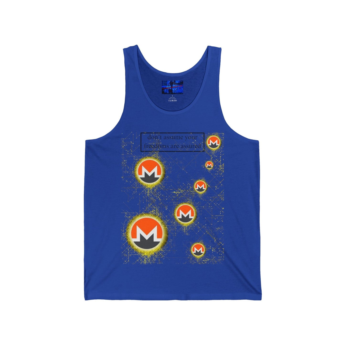 Monero DAYFAA LTcolors Unisex Jersey Tank Top by cypherpunkgear – cypherpunkgear.com | Cypherpunk Merch