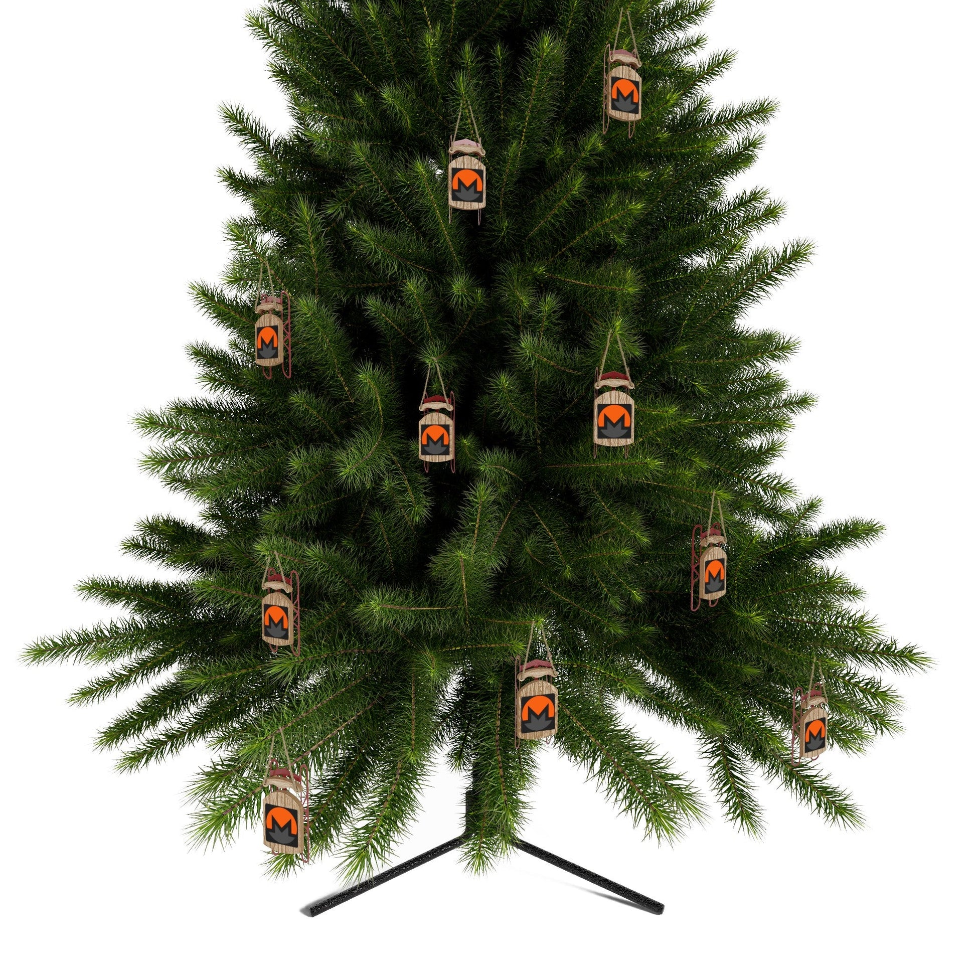 Monero (XMR) Black BG Sled Ornament by cypherpunkgear – cypherpunkgear.com | Cypherpunk Merch