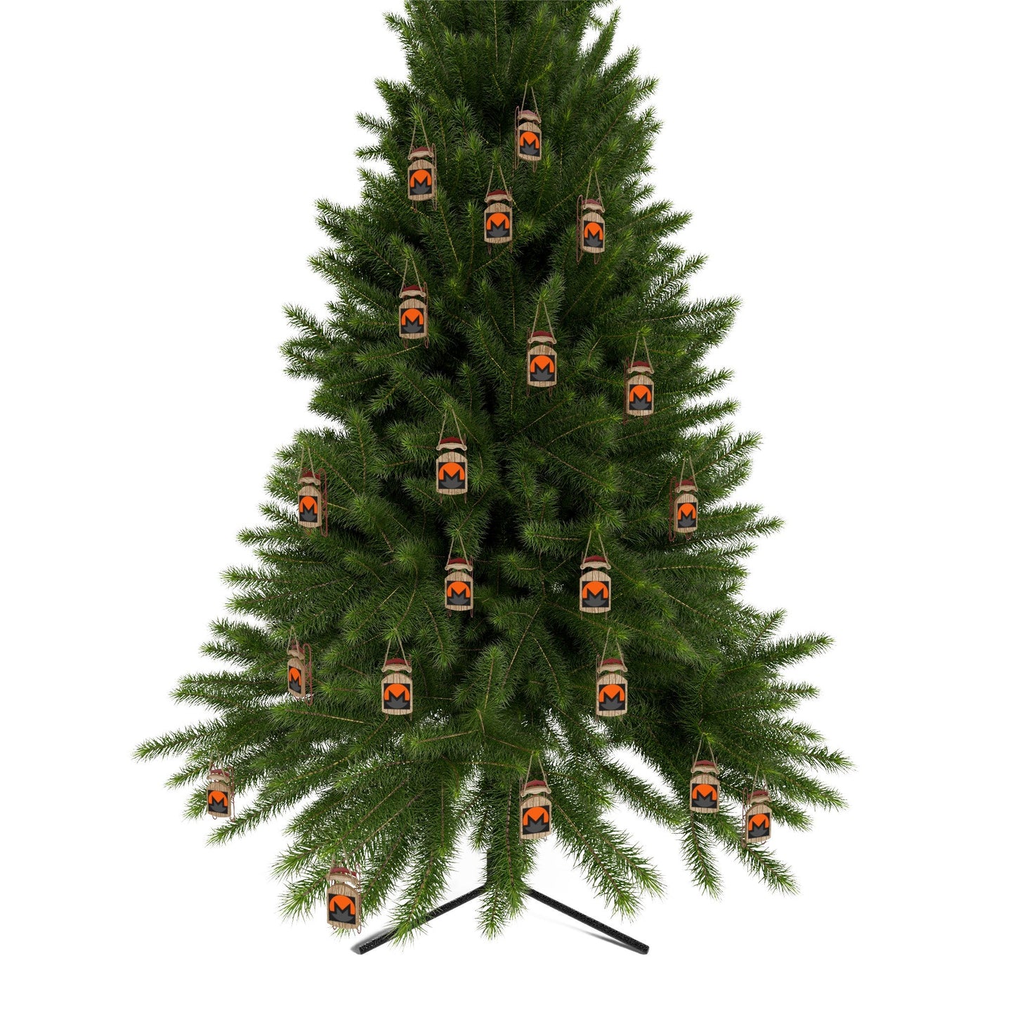 Monero (XMR) Black BG Sled Ornament by cypherpunkgear – cypherpunkgear.com | Cypherpunk Merch