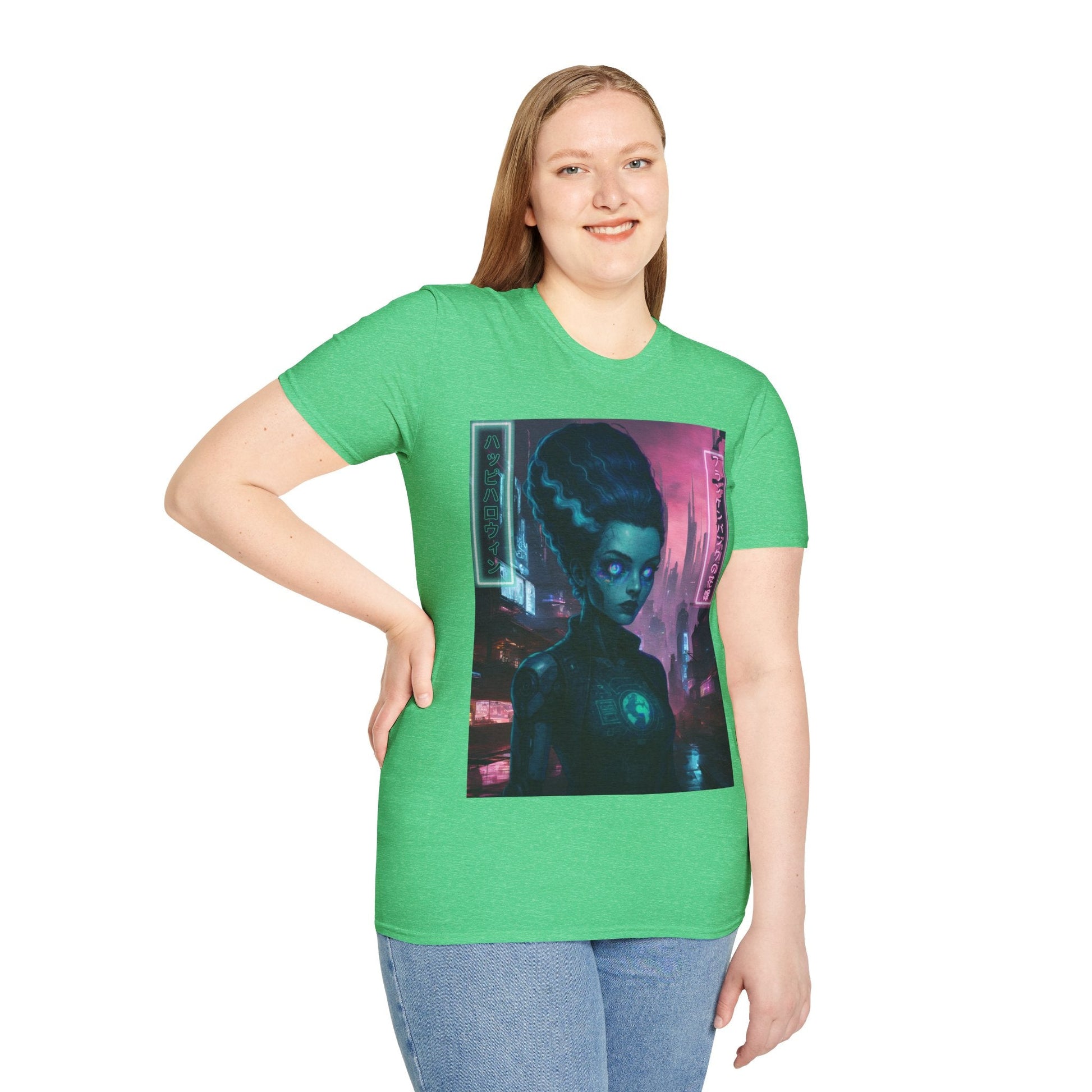 Neon Bride of Frankenstein DKcolors Unisex T-Shirt by CreepyCrafts.boo – cypherpunkgear.com | Cypherpunk Merch