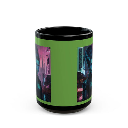 Neon Bride of Frankenstein Green Mug by CreepyCrafts.boo – cypherpunkgear.com | Cypherpunk Merch