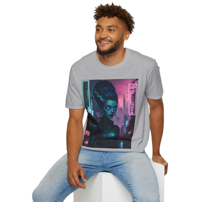 Neon Bride of Frankenstein LTcolors Unisex T-Shirt by CreepyCrafts.boo – cypherpunkgear.com | Cypherpunk Merch